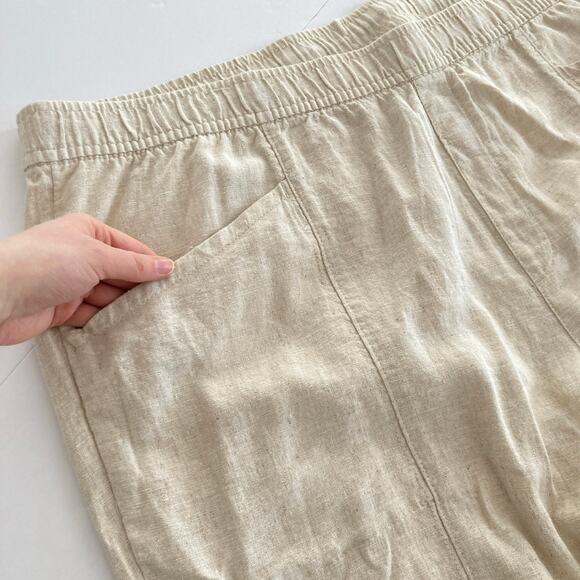 NWT Old Navy Womens XXL Beige Linen Blend Straight Taper Pants Lagenlook Beachy - Picture 6 of 11
